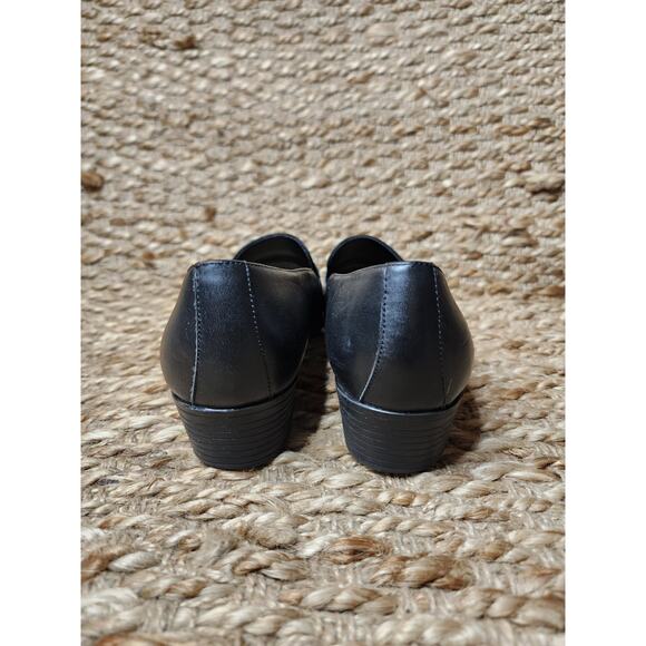 Mootsies Tootsies Leather Suede Black Loafers Flats Slip-On Business Work Size 8 - Picture 8 of 10
